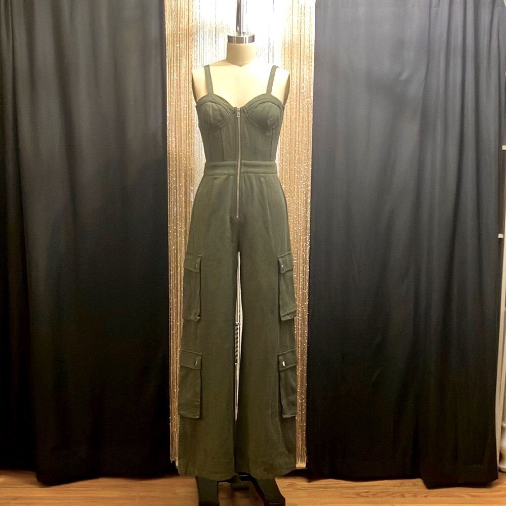 Denim Wide Leg Zip Up Tank jumper